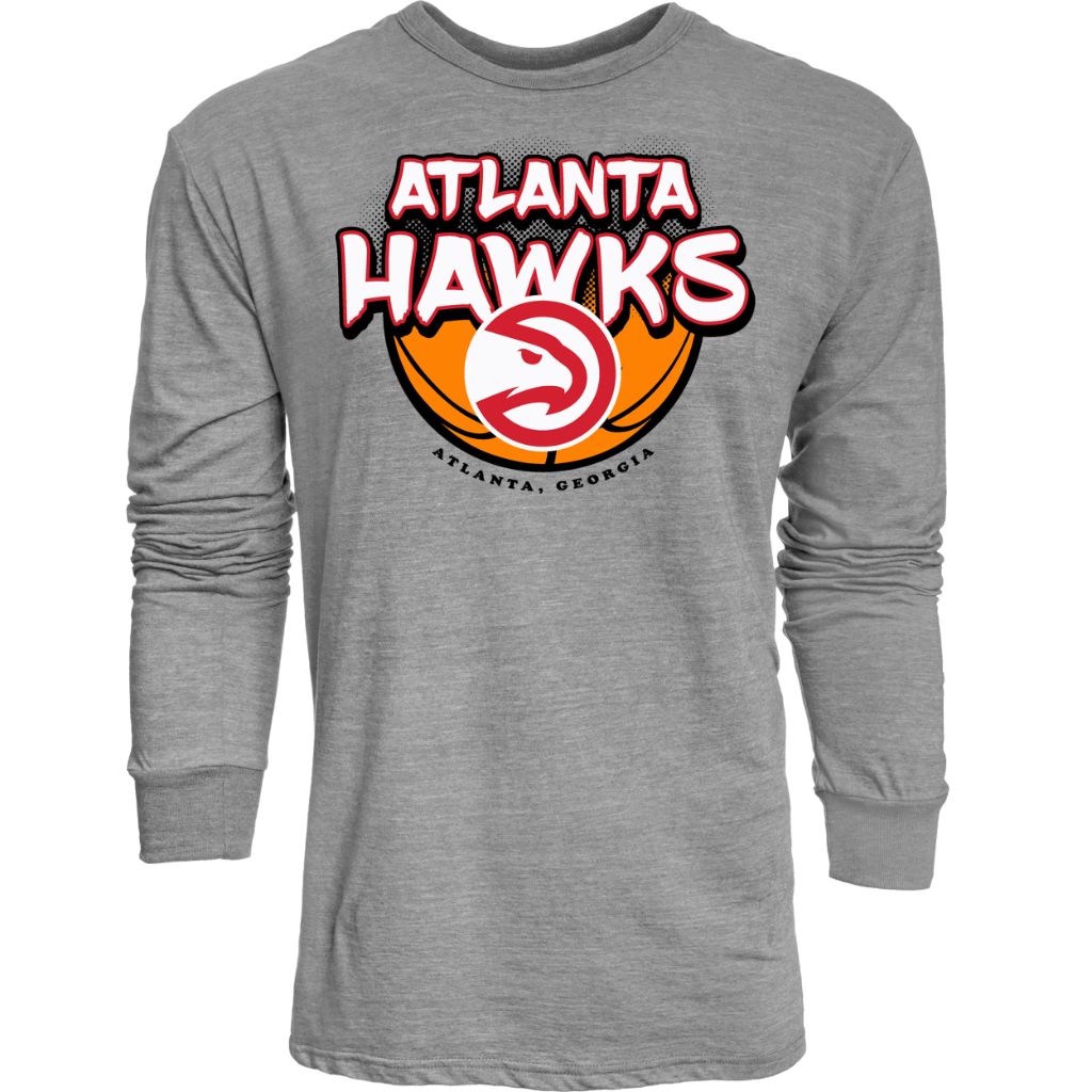 SZ S, Blue 84- Philadelphia 76ers| Tri-Blend Long Sleeve T-Shirt| Heather Gray