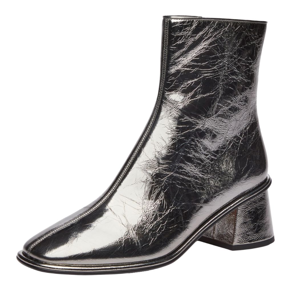 COACH Women's Gigi Crinkle Metallic Bootie Anthracite, 5 Medium