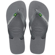 Havaianas Women's Brazil Logo Flip flops - Spring and Summer Sandals for Women - Steel Grey, 11/12W - 9/10M