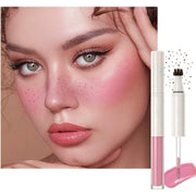 Freckle Blush Makeup Pen,Light Brown Freckle Stamp 2 in 1 Double-ended Waterproof Long Lasting Ultra-Blendable Quick Dry Pink Liquid Blush for Natural Face Makeup,Vegan & Cruelty -free