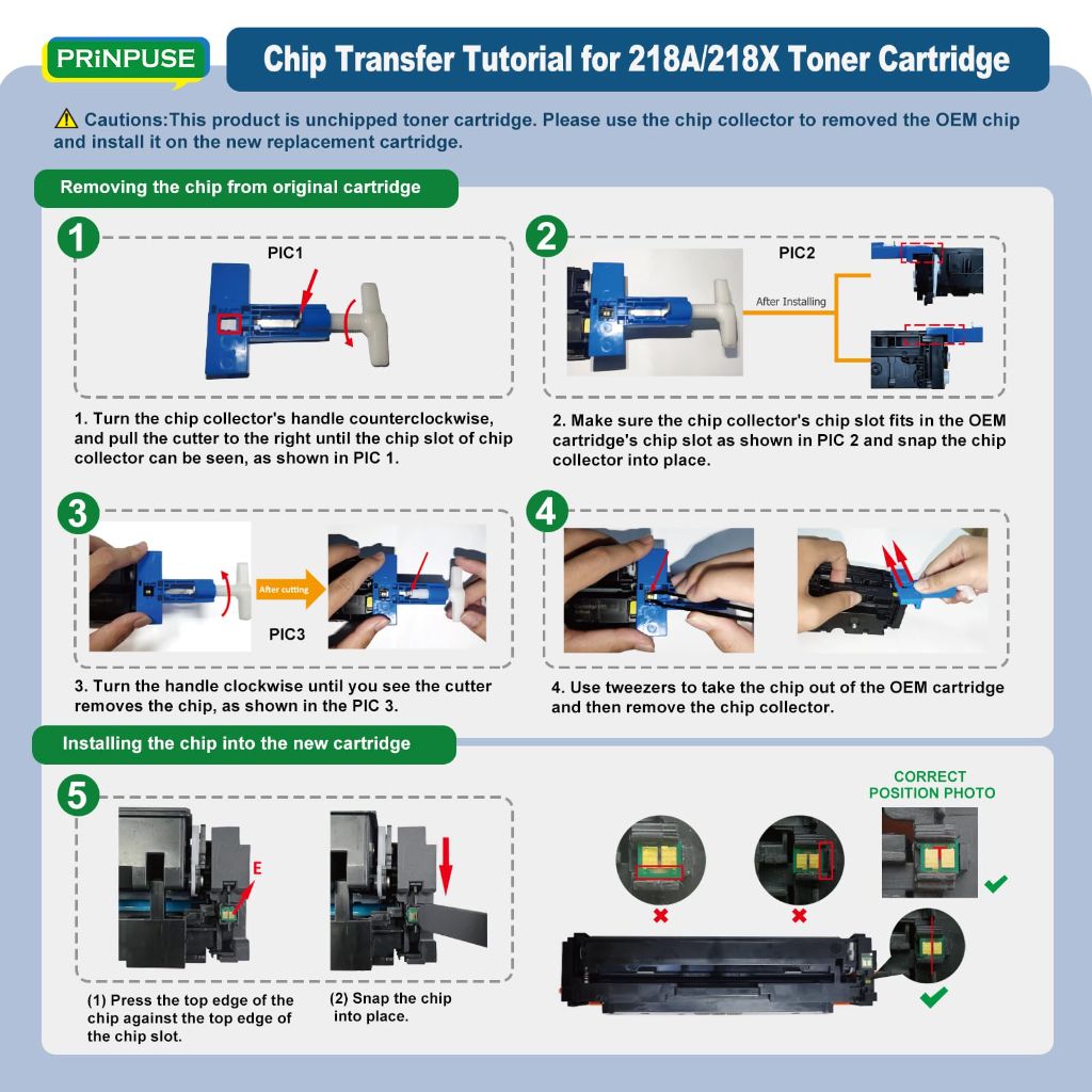 PRINPUSE 218X Toner Cartridge 4 Pack 3201dw 3301fdw Compatible Replacements