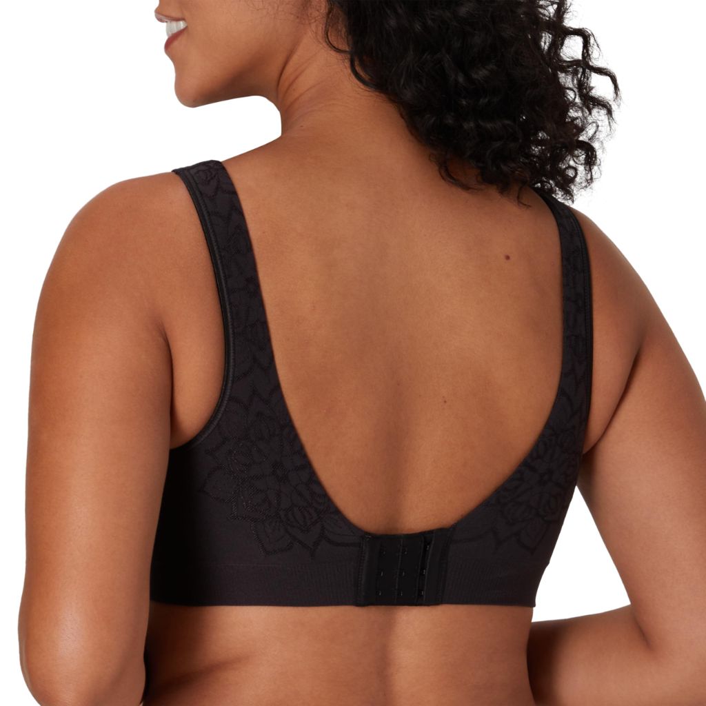 Bali Comfort Revolution ComfortFlex Fit Seamless 2-Ply Wireless Bra, Black Aztec, S
