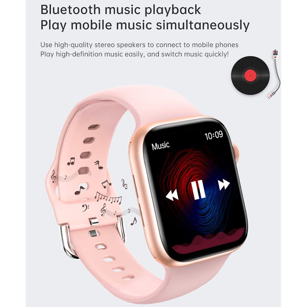 HCHLQL Smart Watch for Android iOS Phones Compatible with iPhone Samsung, 2.01'' Touchscreen Fitness Tracker Smartwatch with Call/SMS/Heart Rate/Pedometer for Men Women (Pink)