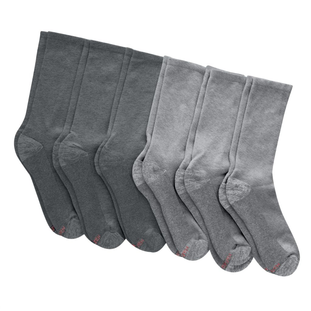 Hanes Men's Crew Socks, Big & Tall Socks for Men, 12-Pairs, Shoe size 12-14