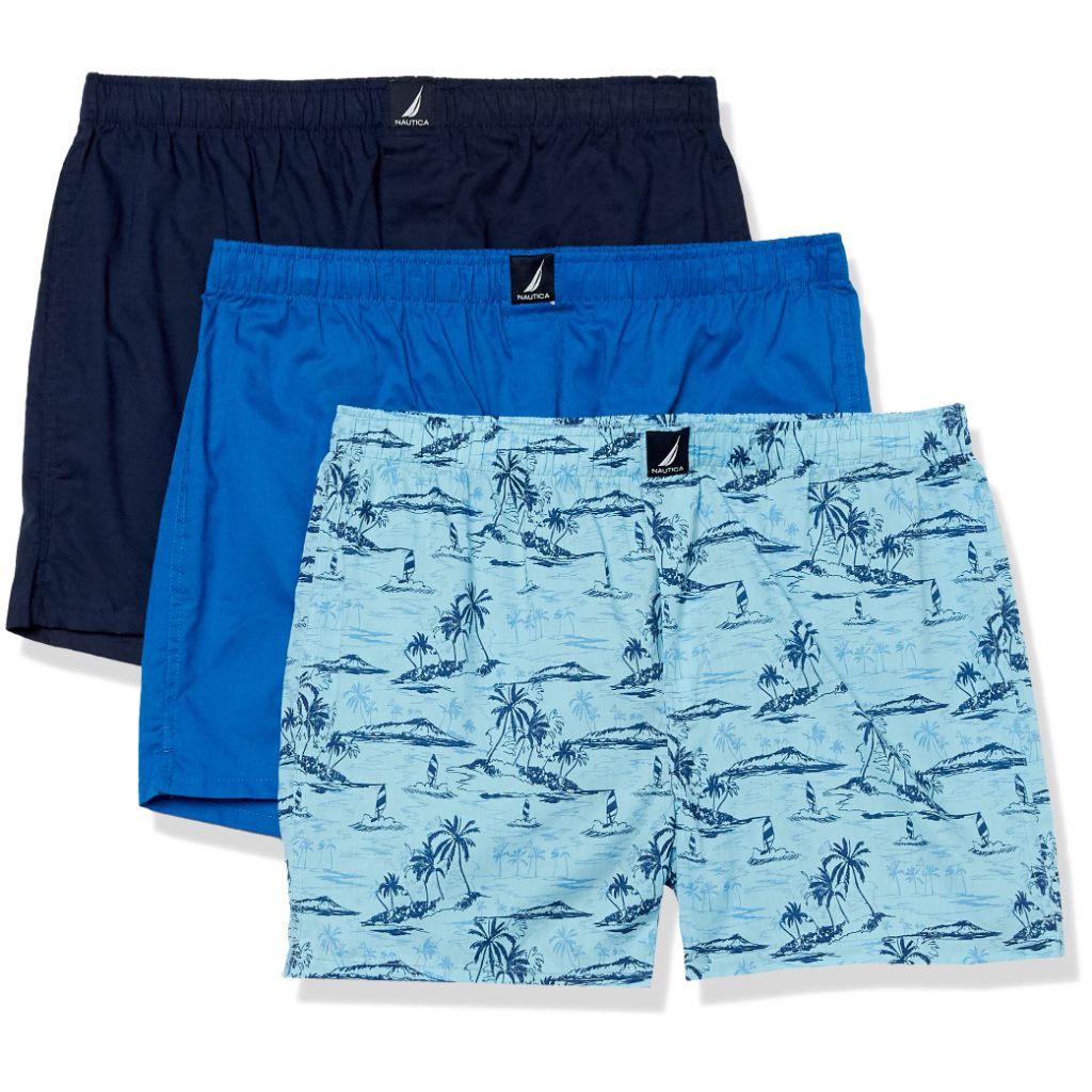 Nautica Men's Cotton Woven 3 Pack Boxers
