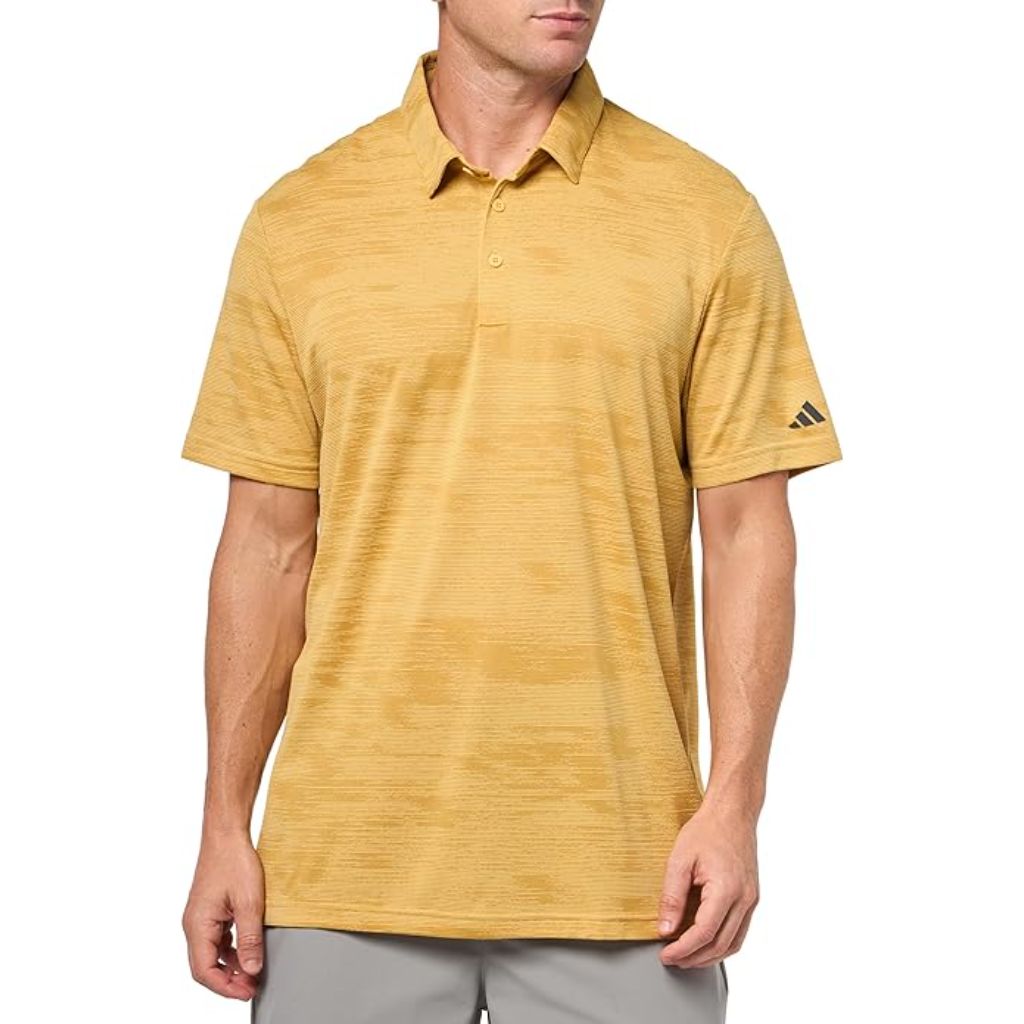 Adidas Golf Men's Ultimate365 Textured Jacquard Polo Shirt, Oat, Small
