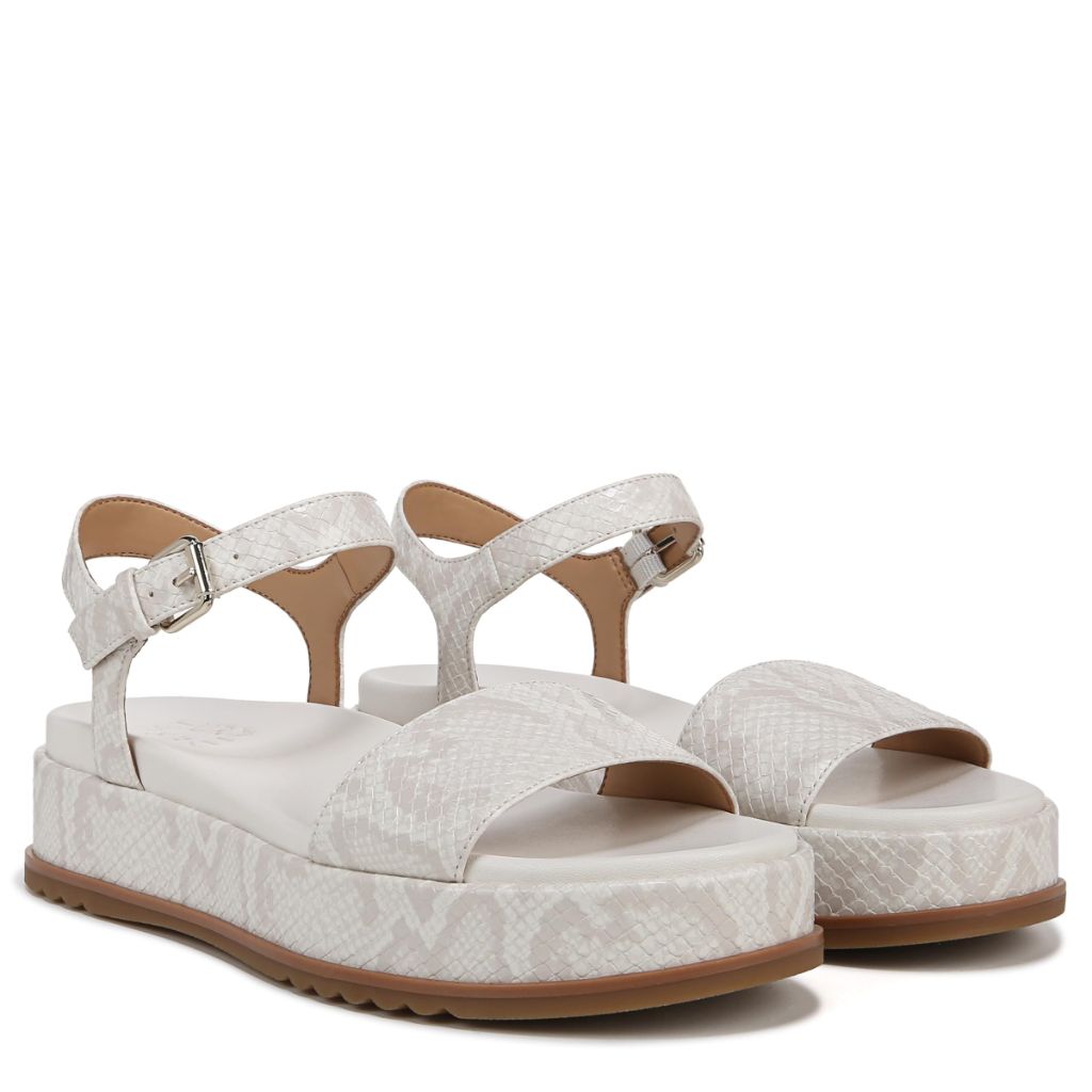 Naturalizer Womens Zane Ankle Strap Platform, Beige, Snake Pattern, Size 11 M