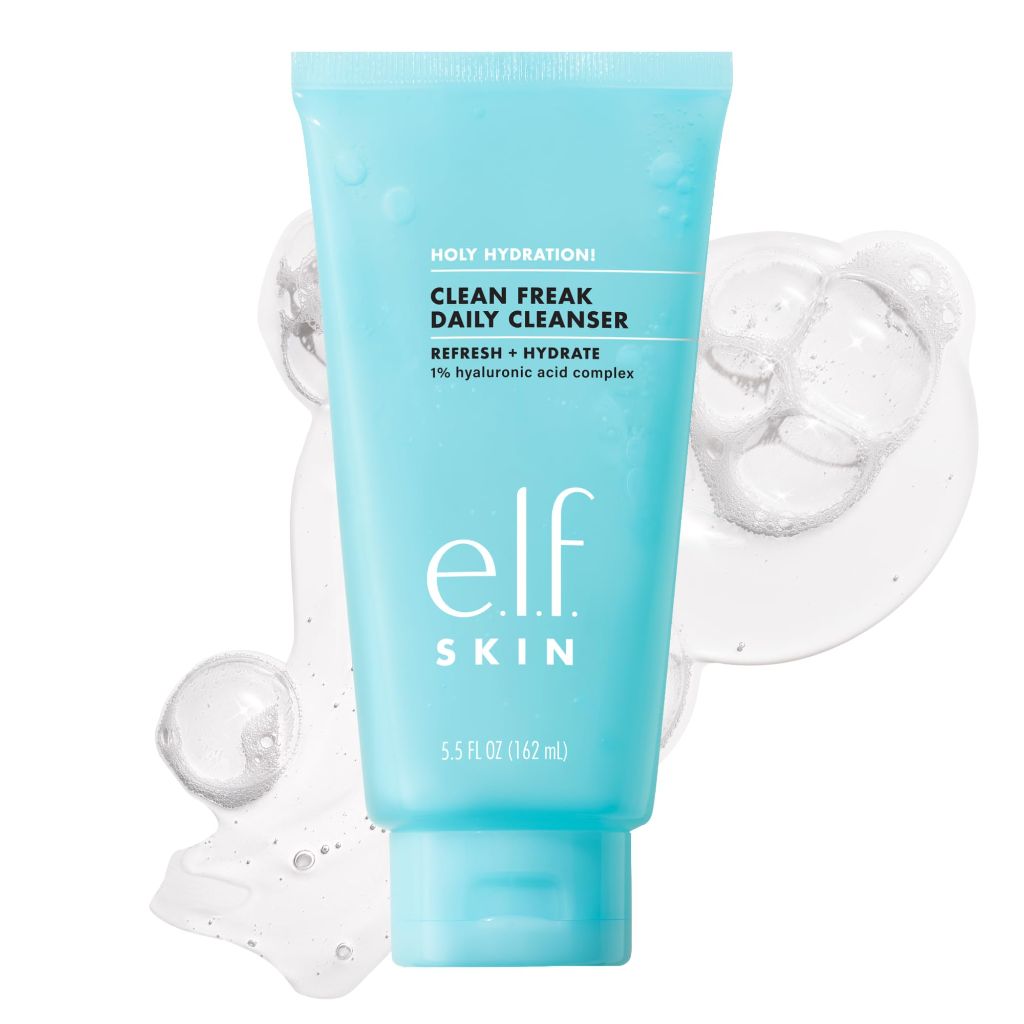 E.l.f. SKIN Holy Hydration! Clean Freak Daily Cleanser, Made With Hyaluronic Acid, 5.5 fl oz