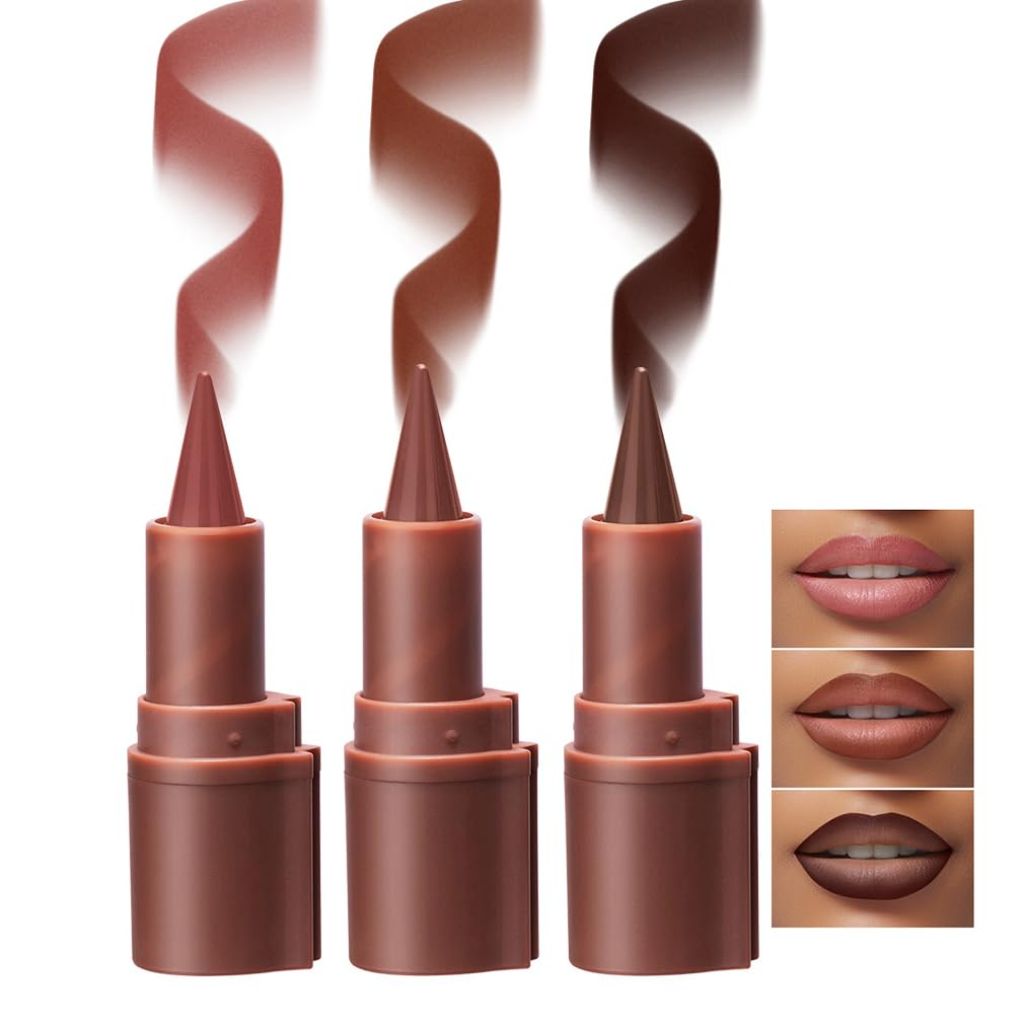 JIMYAUQIN 2 in 1 Plumping Lip Liner Set - Matte Nude (Dusk+Toffee+Coffee, 3Pcs)
