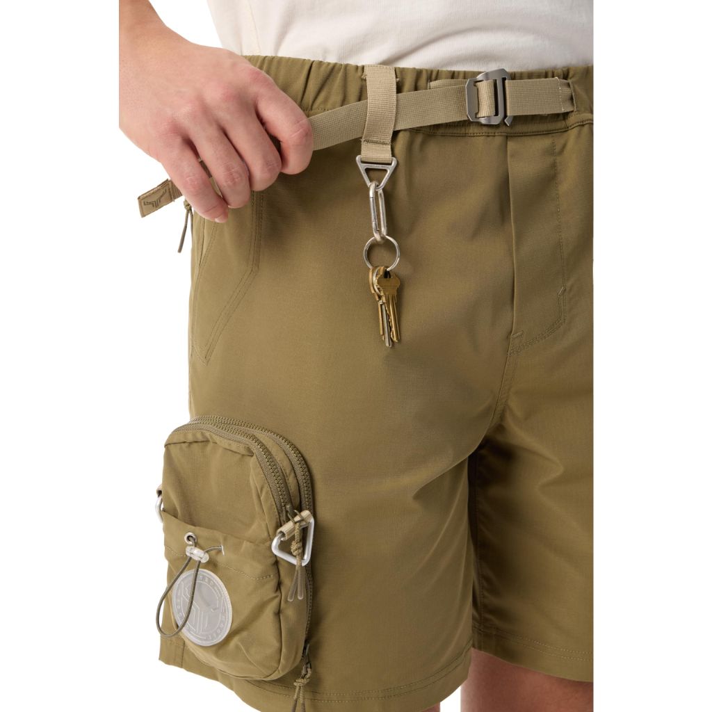 Cross-eyed Moose Men's Boombox Short with Cross buddy Detachable Bag, Dusky Green, Large