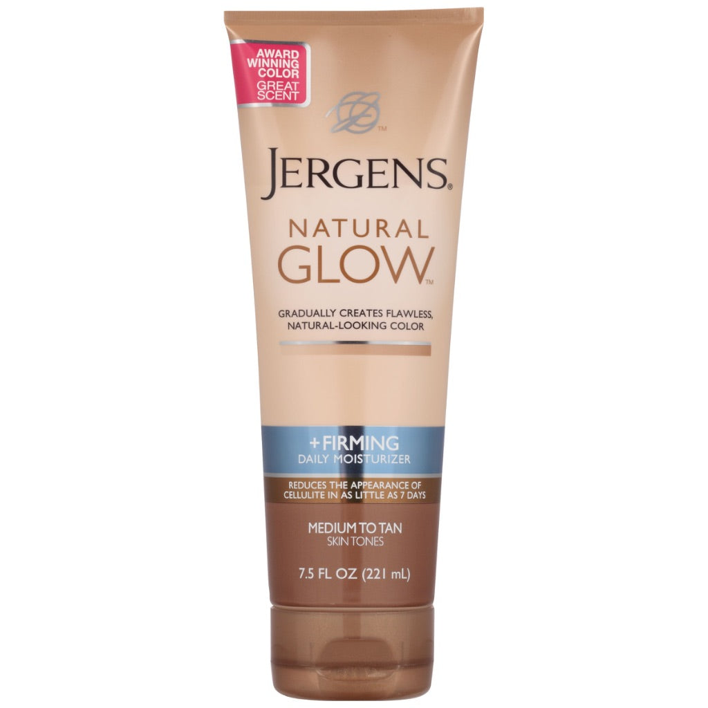 Jergens Natural Glow Firming Daily Moisturizer Medium to Tan Sunless Self Tanner Lotion  7.5 oz