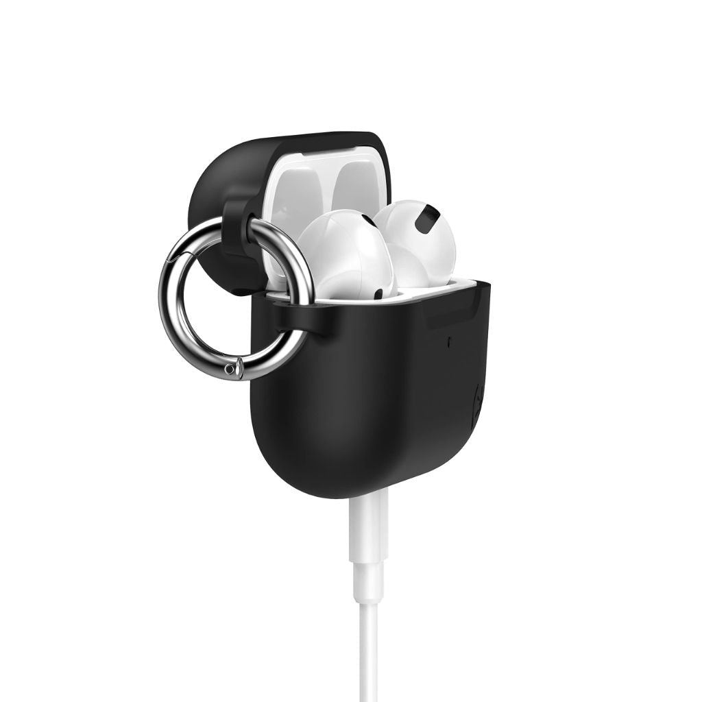 Speck Products Presidio W/Soft Touch for Airpods Pro 2nd/1st Generation Case, Black/Bright Silver