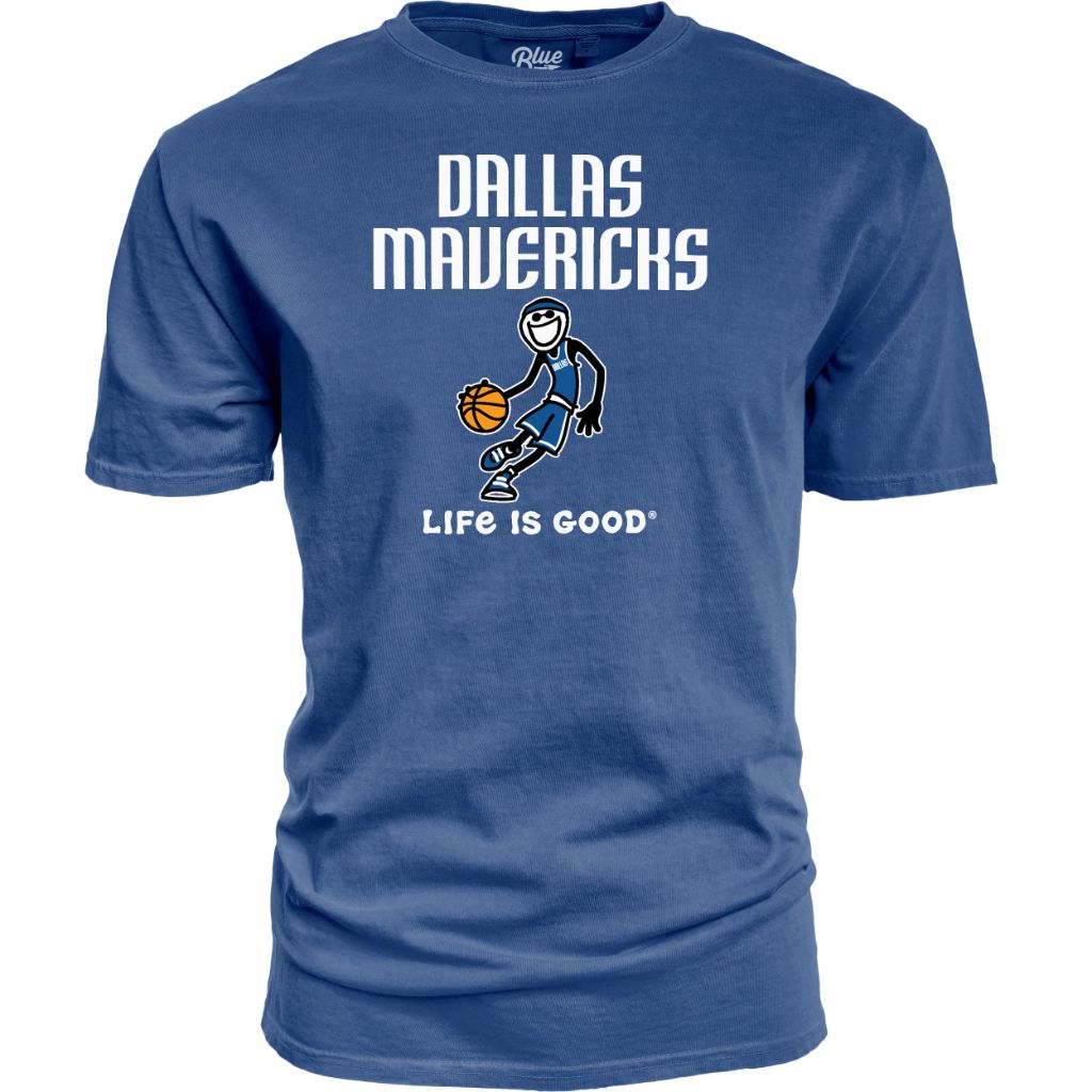 Dallas Mavericks NBA Officially Licensed Life is Good T-Shirt Ringspun Basketball Jake Team Color, XX-Large