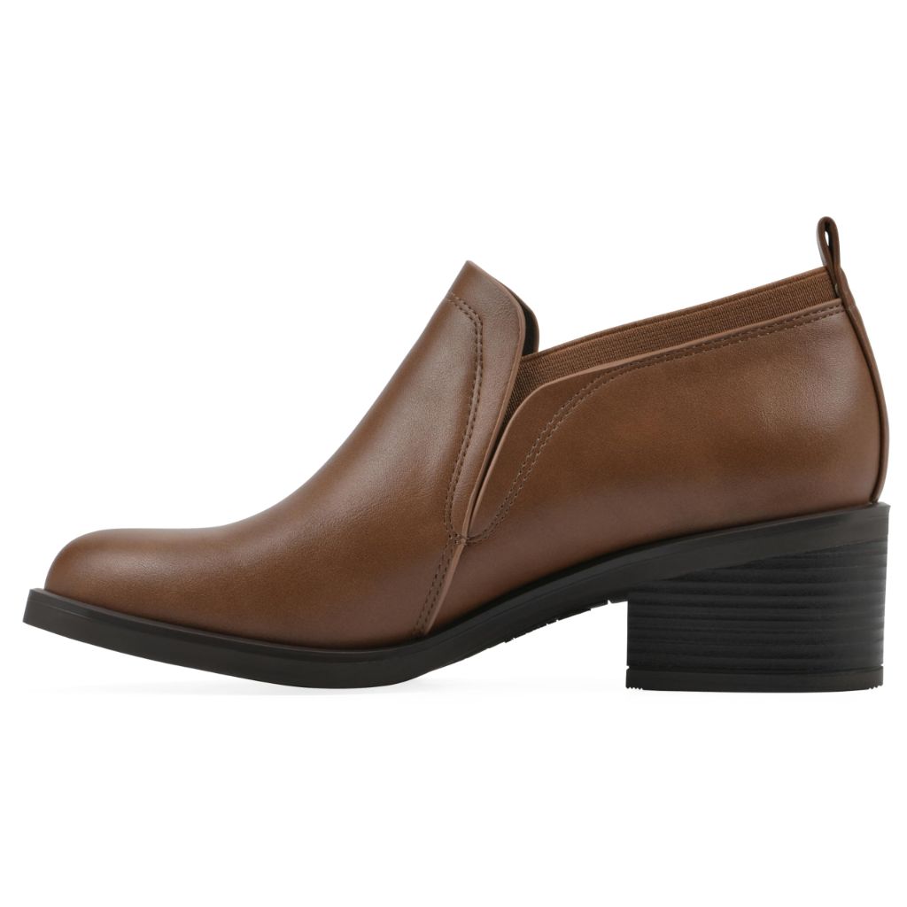 WHITE MOUNTAIN Women's Culvert Heeled Slip-On Shootie Boot, Chestnut/Smooth - size 11