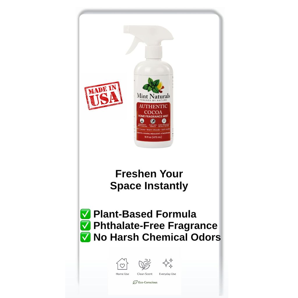 Mint Naturals- Natural Cocoa Room Spray & Odor Eliminator – 16 oz