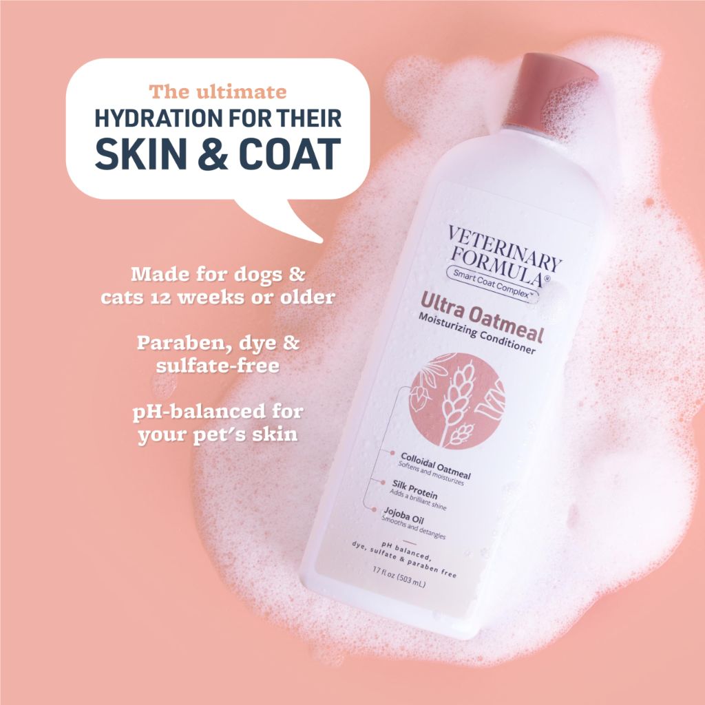 Veterinary Formula Smart Coat Complex Ultra Oatmeal Moisturizing Conditioner for Dogs, 17 Fl oz