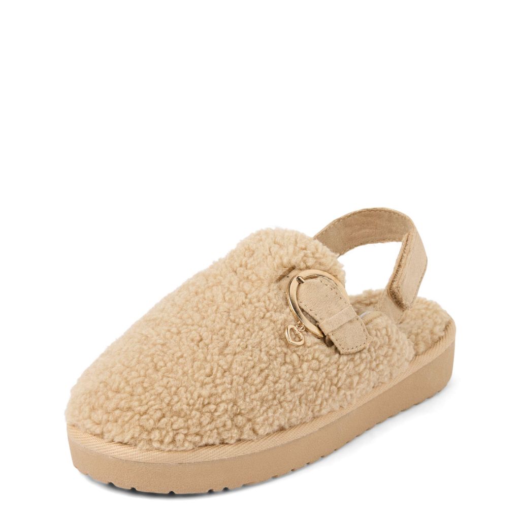 The Children's Place,Girls Comfy Slip On Clog with Backstrap, Faux Fur Lined,Brown,1