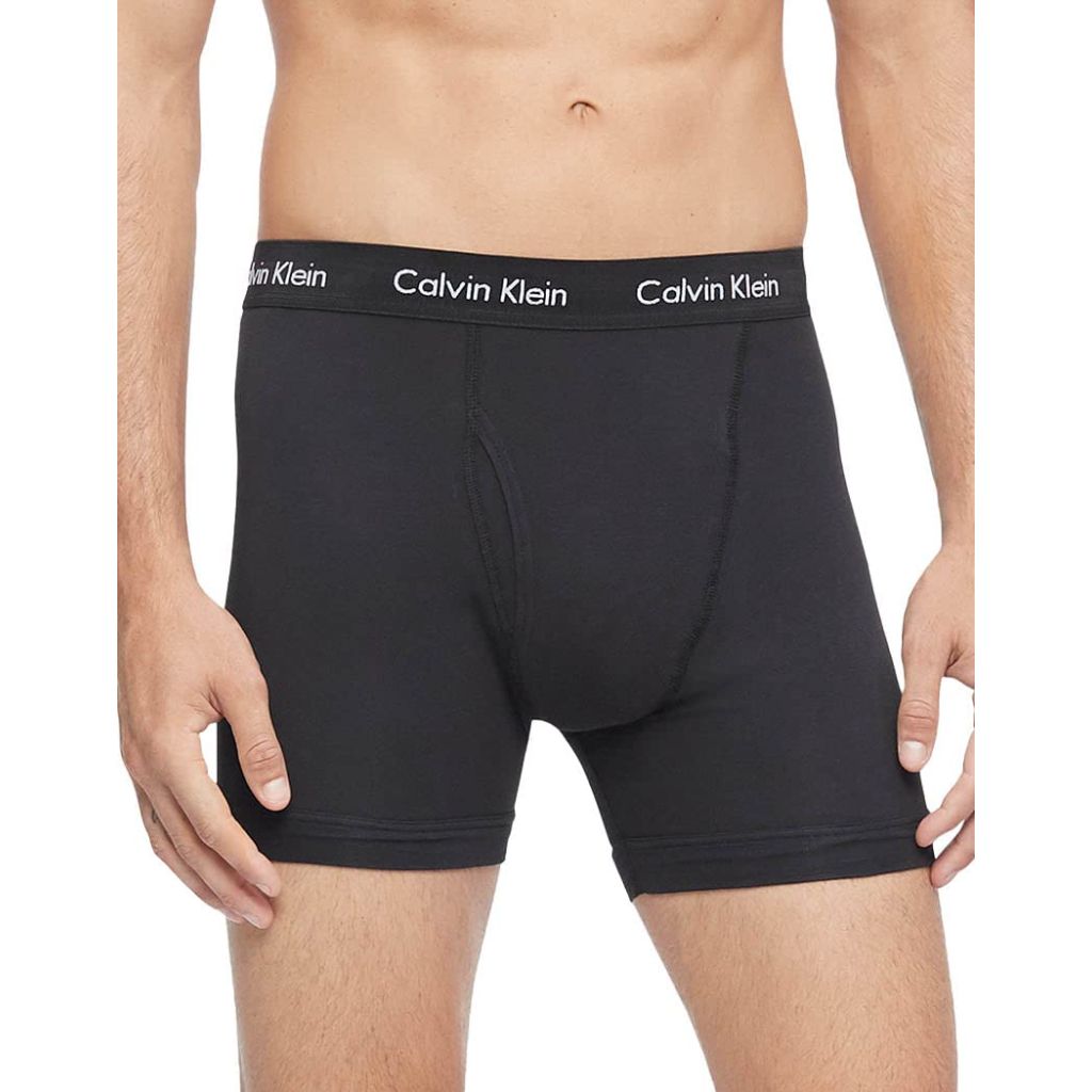 Calvin Klein Men's Cotton Stretch Multipack Boxer Briefs, Black, Medium