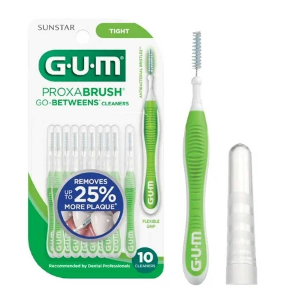 GUM Proxabrush Go-Betweens - Tight  Interdental Brushes  Soft Bristled Dental Picks  10 Count