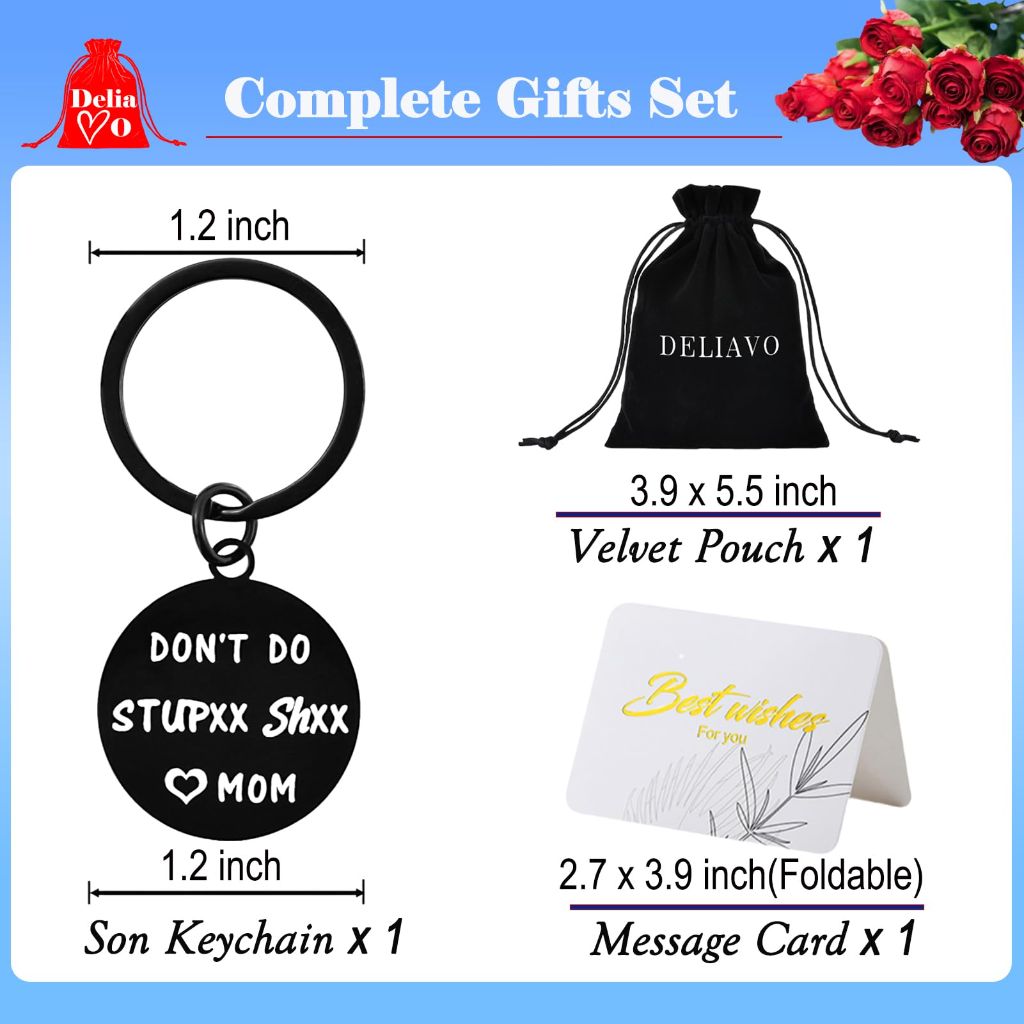 DeliaVo 16th/18th/21st Year Old Boys Birthday Gifts for Son Grandson, Keychain Gifts