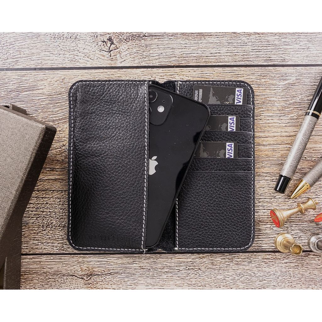 Venito Vasto 6,9 inch RFID Blocking Universal Phone Wallets (Coffee Brown)
