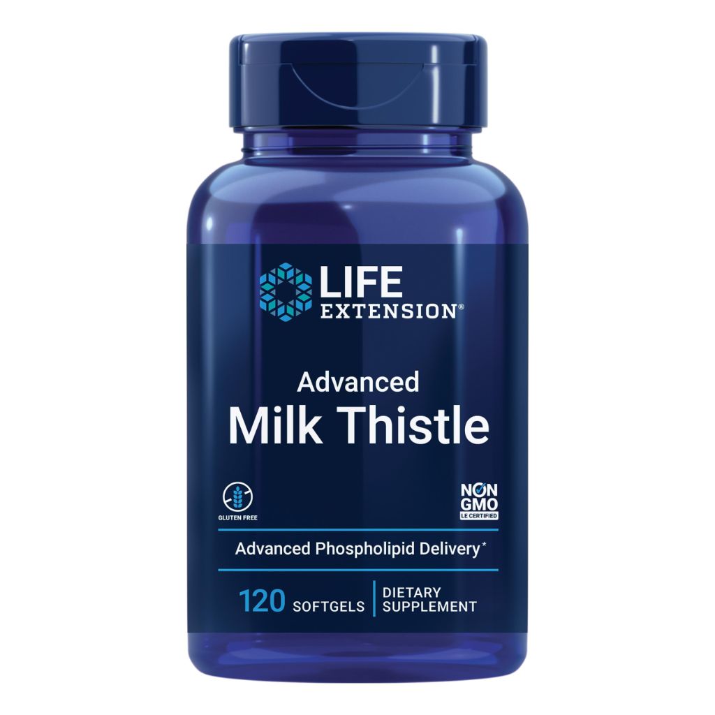 Life Extension Advanced Milk Thistle, Liver Health Supplement, Liver Detox, Cell Division, silymarin, silybin, bioavailable, Gluten Free, Non-GMO, 120 softgels