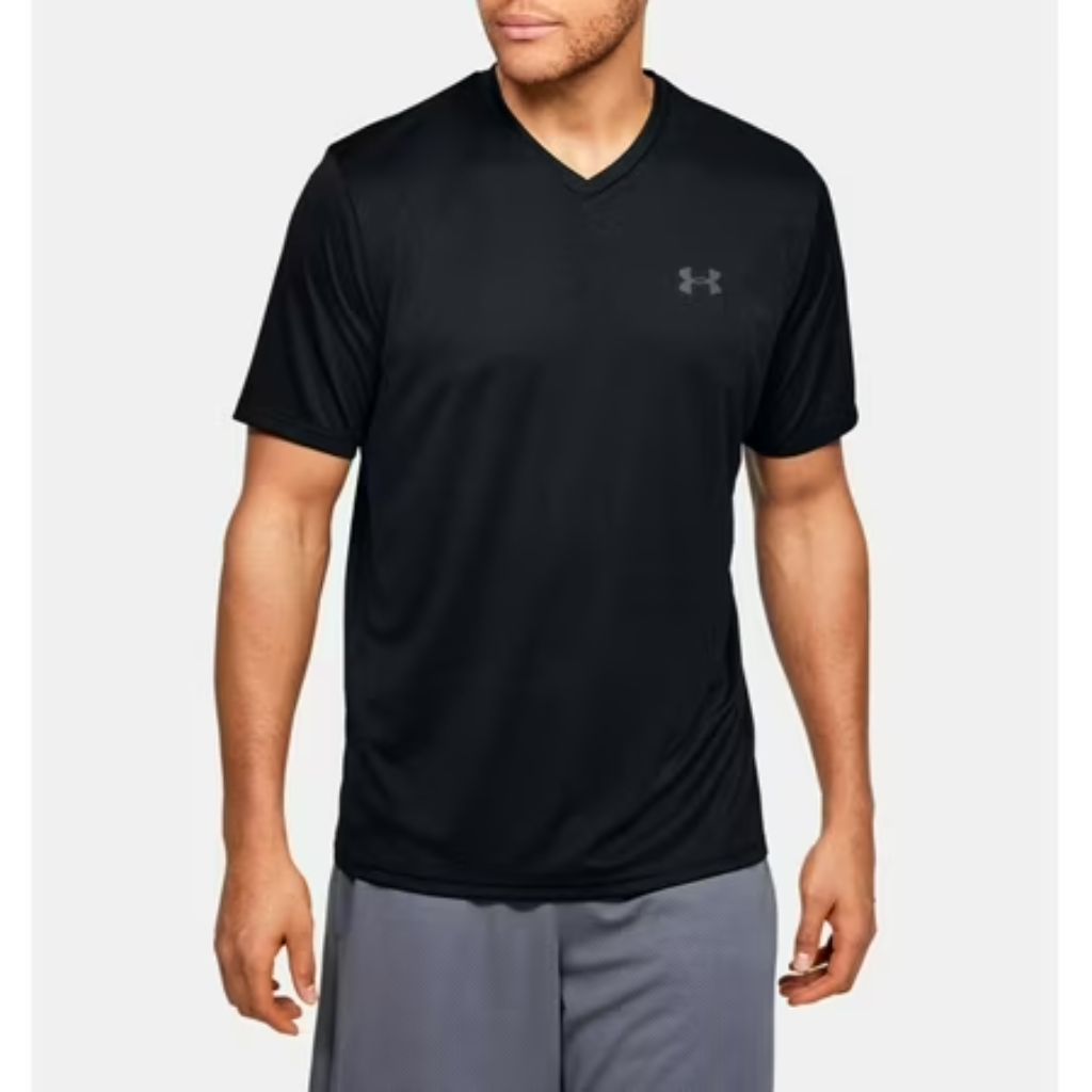 Under Armour Men's Tech 2.0 V Neck Short Sleeve T Shirt, Black, Large