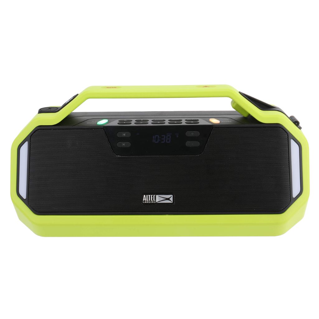 Altec Lansing StormChaser Rechargeable Emergency Radio, Portable Bluetooth Speaker, LED Camping Flashlight