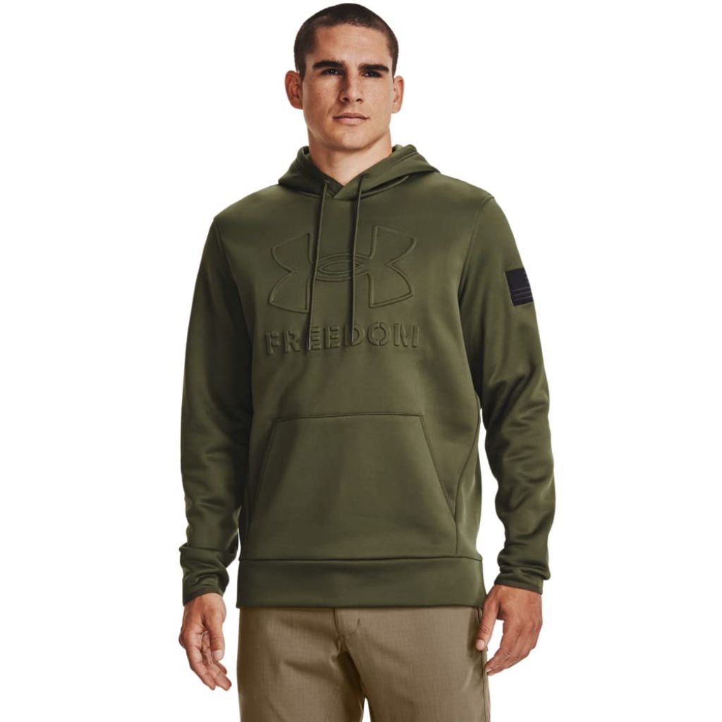 Under Armour mens Freedom Emboss Hoodie, (390) Marine OD Green / / Marine OD Green, Large
