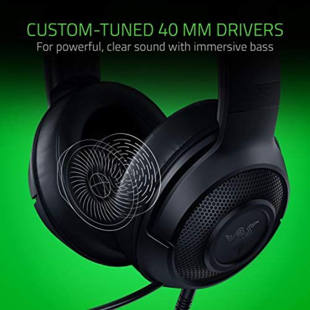 Razer Kraken X Ultralight Gaming Headset: 7.1 Surround Sound - Lightweight Aluminum Frame - Bendable Cardioid Microphone - PC