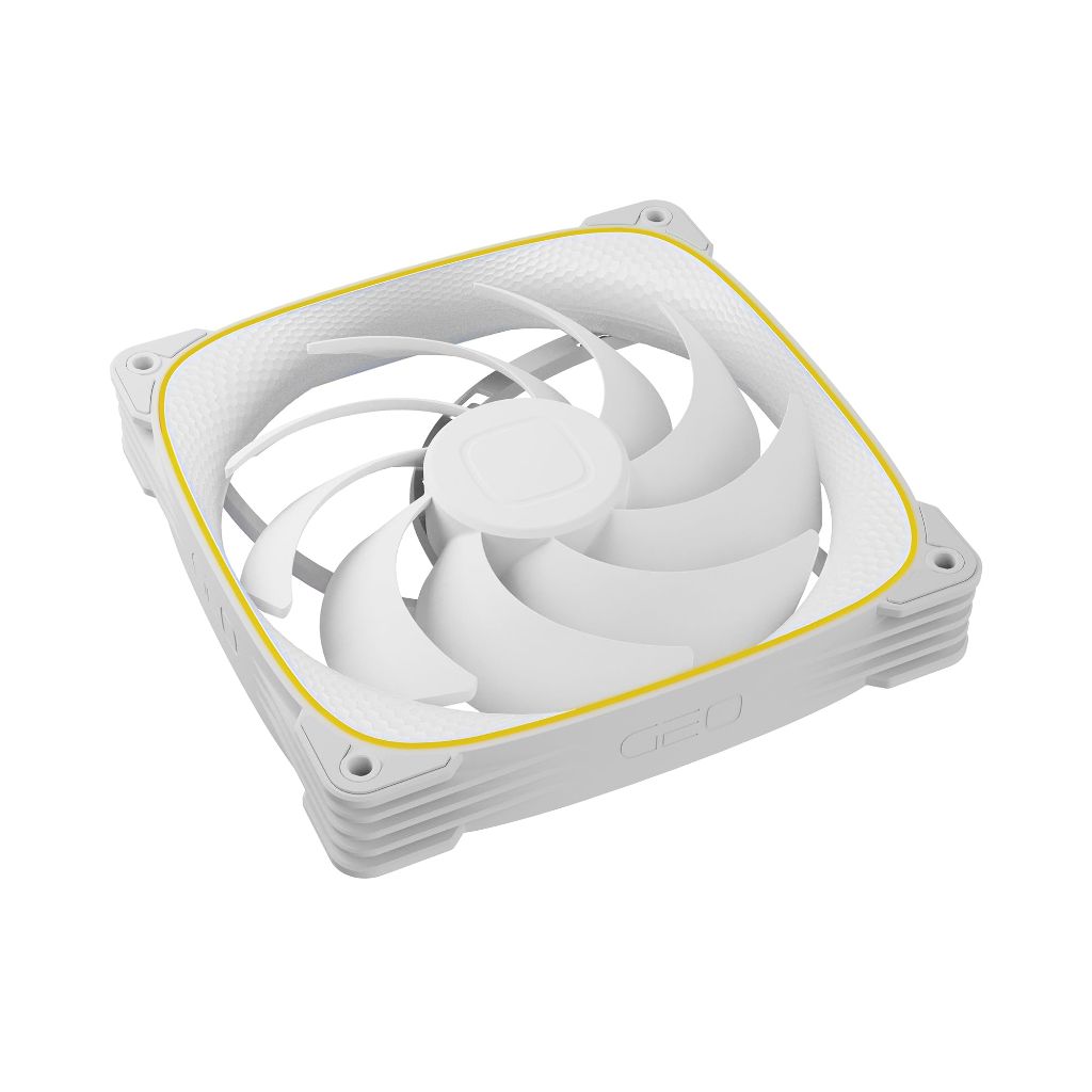 Geometric Future Squama 2503 RGB PWM Fan - 140mm - 3 Pack – Performance & Silent Balance - Dual Lighting Loop - 5V 3pin addressable RGB - 4pin PWM - White(GEO-S2503W-14T)