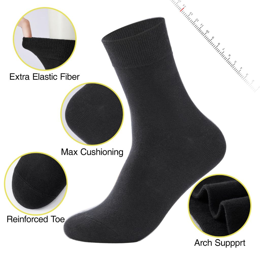 J-BOX Women Cotton Crew Socks - 6 Pairs, size 6-12
