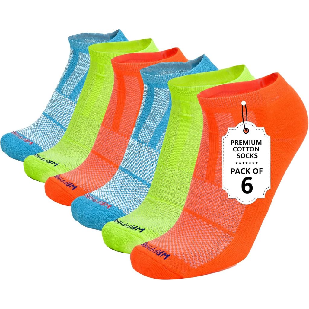 Cotton Mens Low Ankle Athletic Socks Gifting Sports Running Gym Yoga Workout - 3 & 6 Pairs (6-8/8-10/10-13)