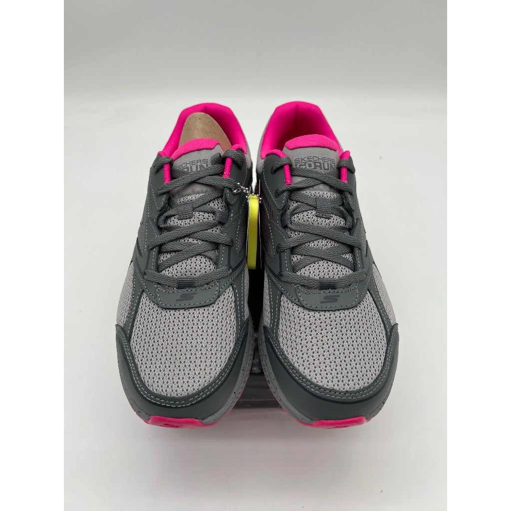 Skechers Women's GO RUN Consistent Running Shoes, Vivid Horizon Gray/Pink - Size 8.5 Wide