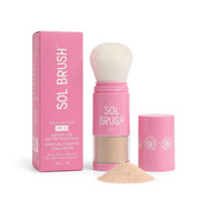 Sol Brush SPF 50 Mineral Sunscreen Powder, Broad Spectrum UVA/UVB Protection Sunscreen, Pink, Fair