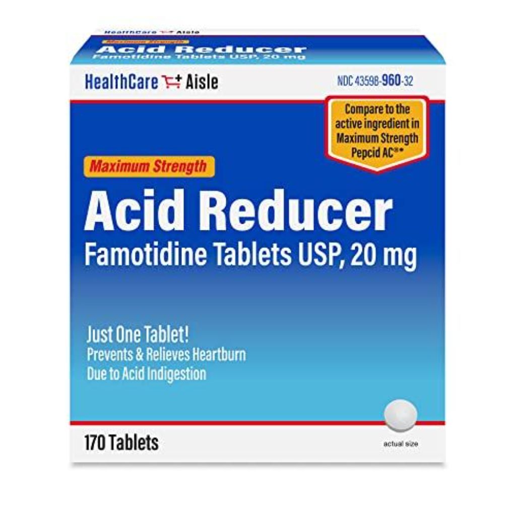 HealthCareAisle Famotidine 20 Mg – 170 Tablets – Maximum Strength Acid Reducer – Prevents and Relieves Heartburn Due to Acid Indigestion