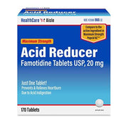 HealthCareAisle Famotidine 20 Mg – 170 Tablets – Maximum Strength Acid Reducer – Prevents and Relieves Heartburn Due to Acid Indigestion
