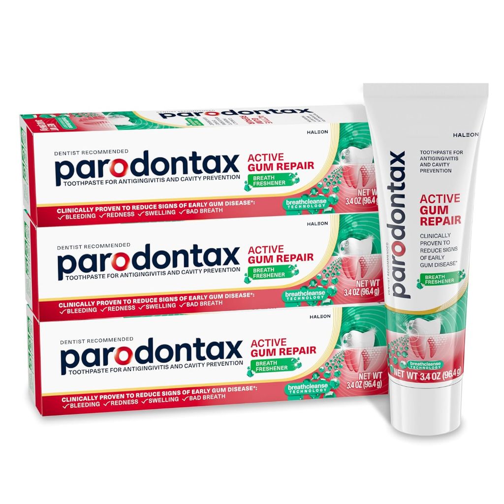 Parodontax Active Gum Repair Toothpaste - Breath Freshener, 3.4oz (3 Pack)