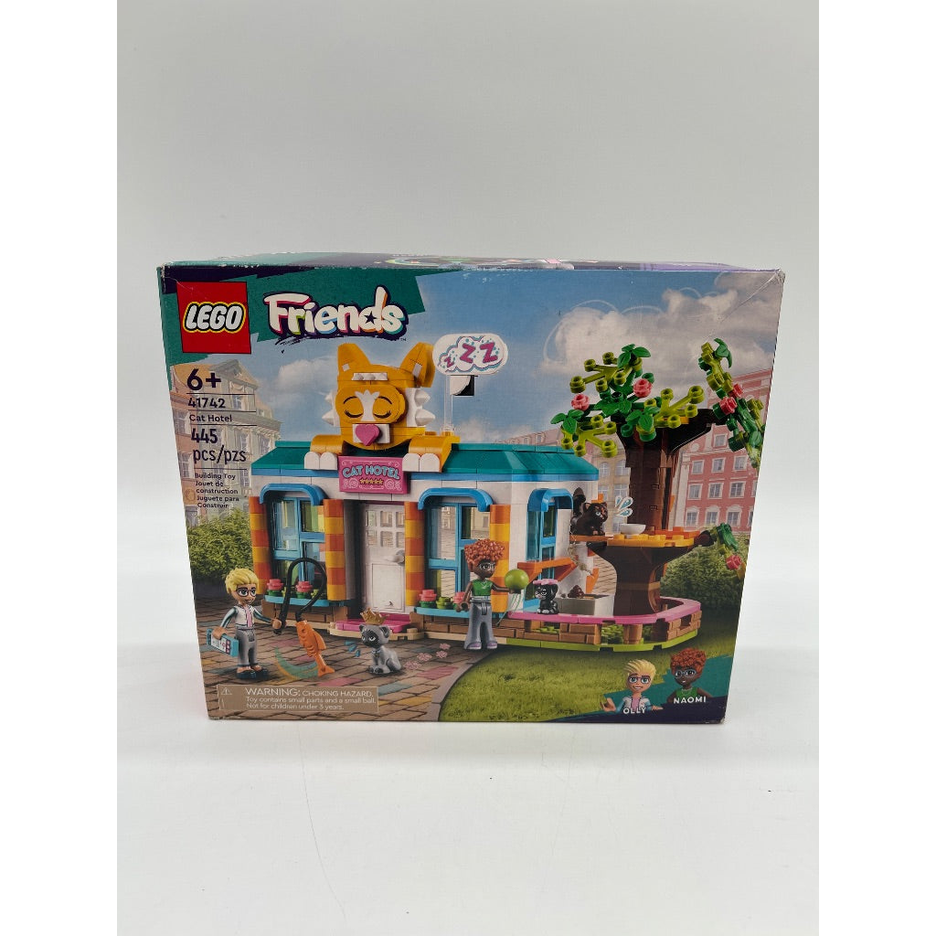 LEGO Friends Cat Hotel 41742  Pet Care Toy with Kittens Plus Olly & Naomi 2023 Character Mini-Dolls  Animal Playset