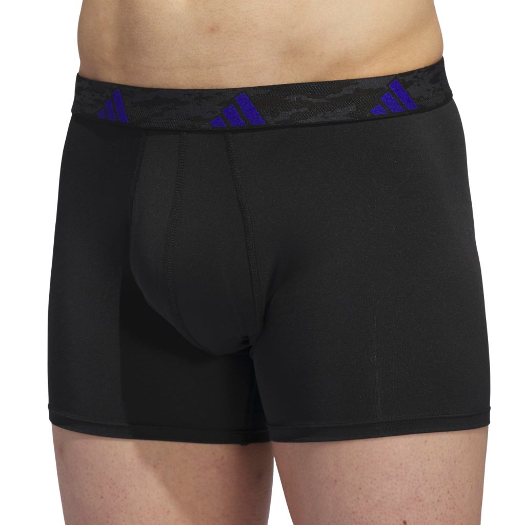 adidas Men's Microfiber Performance Athletic Fit Trunks - Black, Medium (3 Pair)