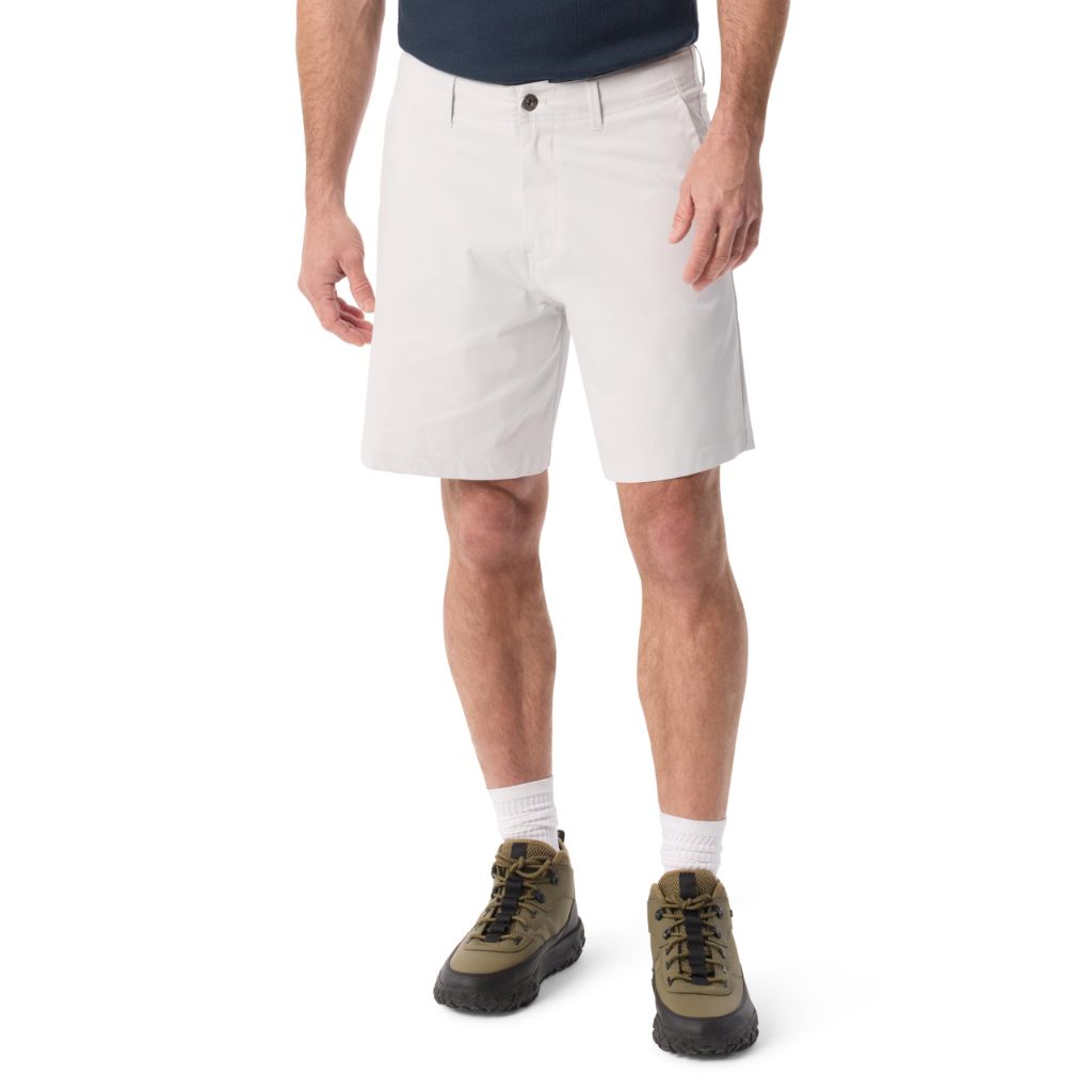 BASS OUTDOOR Men's Water Repellemt Front Zip Traverler Short with 4 Pockets - Glacier Gray, Size 38