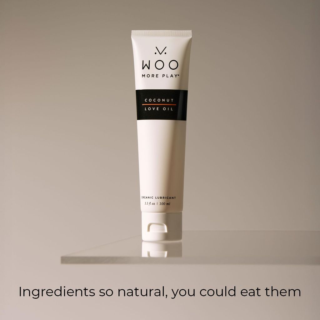 Woo More Play Coconut Love Oil | Organic Coconut Oil Personal Lubricant  Relaxing Scent (3.3 Fl Oz (Pack of 1))
