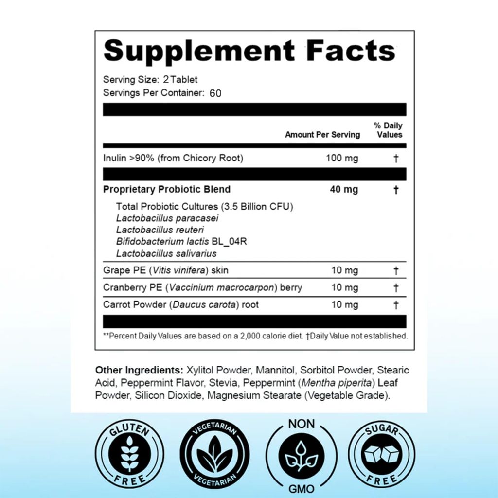 Orvitta Oral pH Balance Chewable Tablets, Sugar-Free - Mint, 120ct.