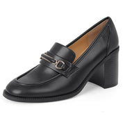CosyFever Women's Black Loafer Pumps, Black - 10M
