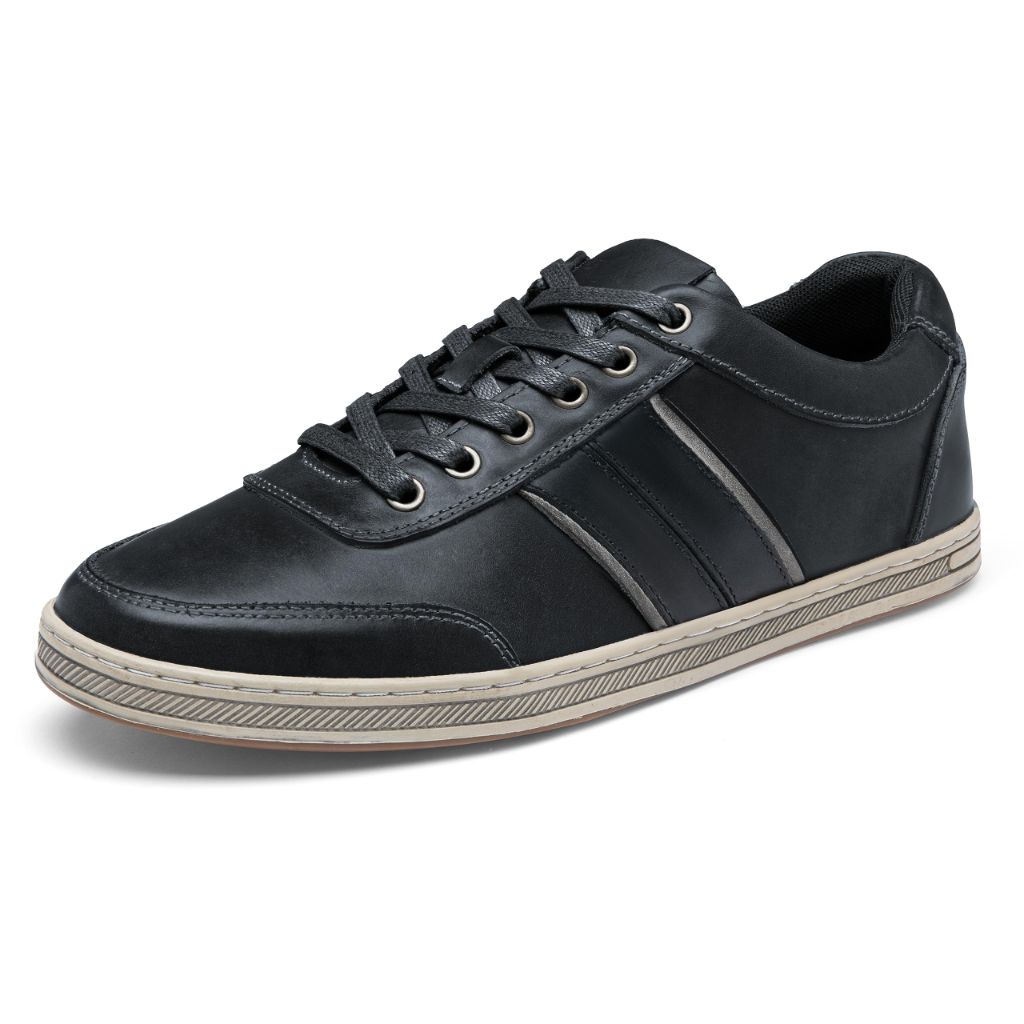 Jousen Men's Fashion Sneakers Retro Dress Business Shoes Comfortable Leather Casual Shoes for Men (AMY5121 Black 10)