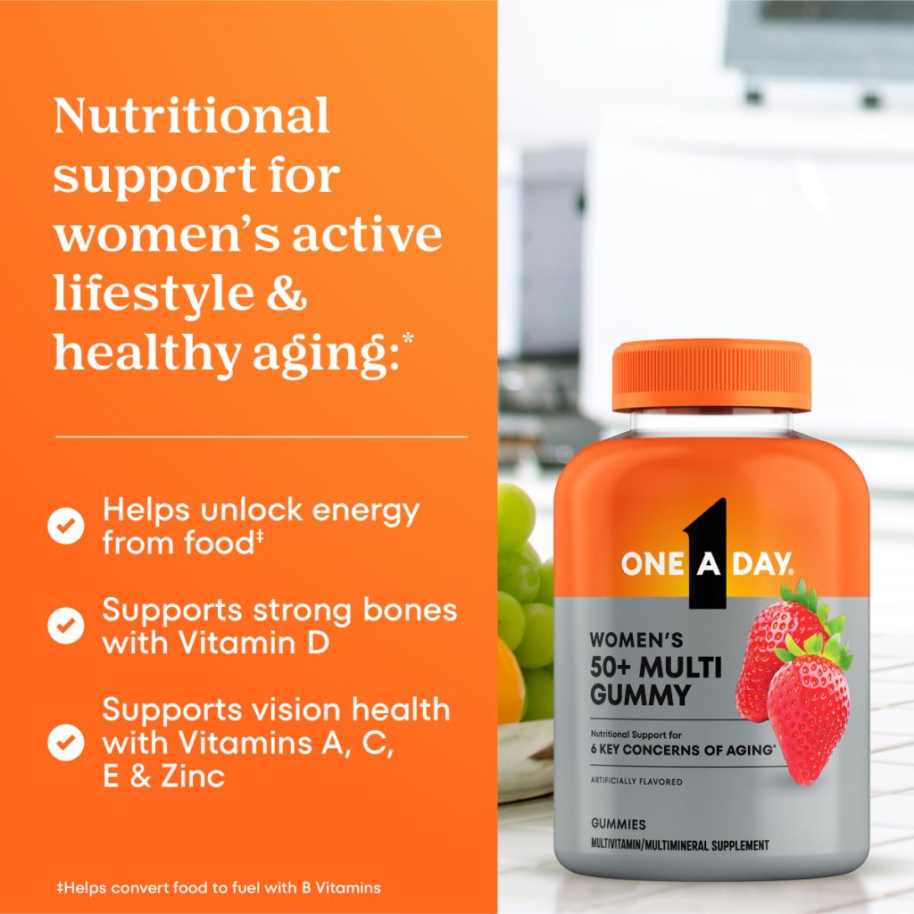 One A Day Multivitamin for Women 50 and Over, Women's Gummies for Immune Support | 110 Ct (Packaging May Vary)