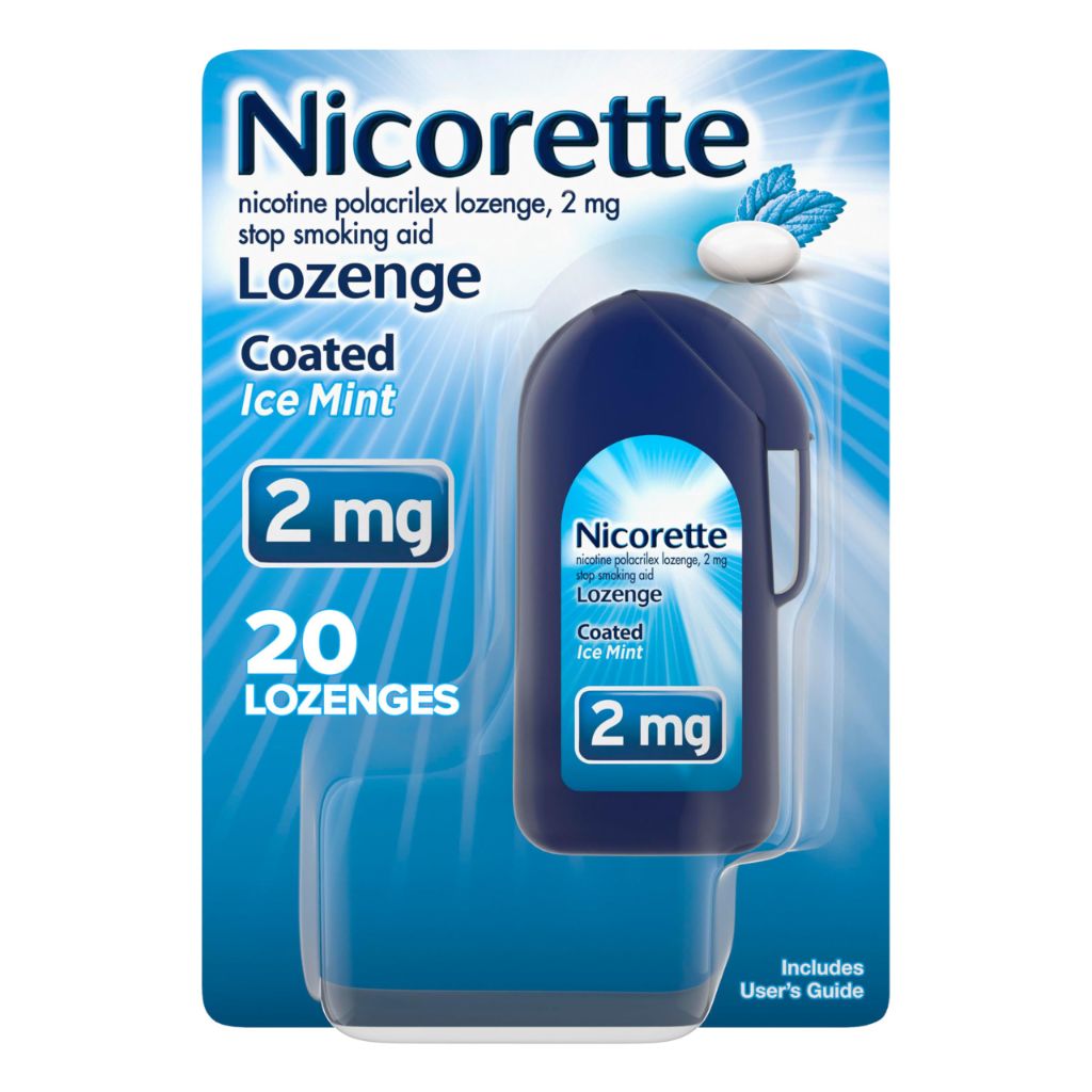 Nicorette 2 mg Coated Nicotine Lozenges to Help Stop Smoking - Ice Mint 20 Count