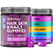 Biotin Gummies for Hair, Skin and Nails - Hair Growth Vitamins - 60 Chewable Bears (Wild Berry)