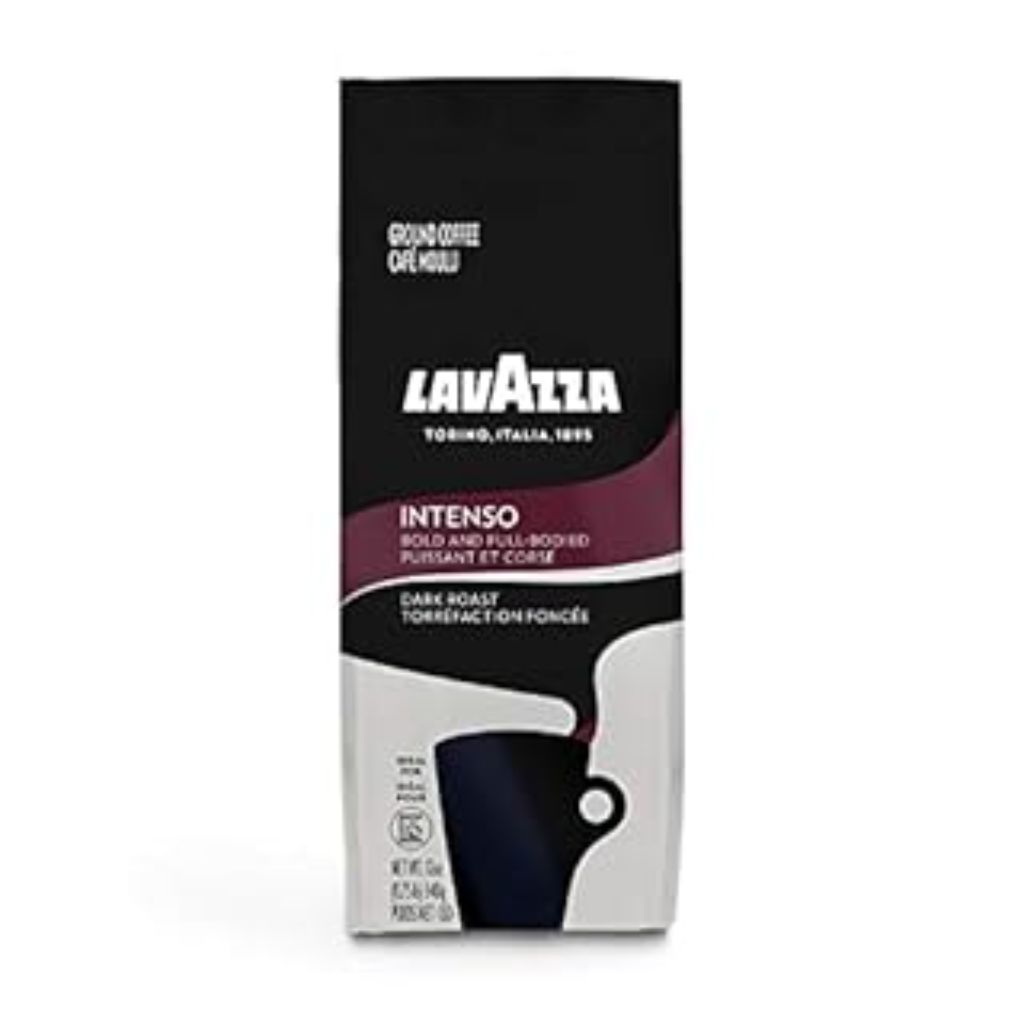Lavazza Opera Intenso Ground Coffee  Dark Roast  Arabica and Robusta Blend  12 oz Bag