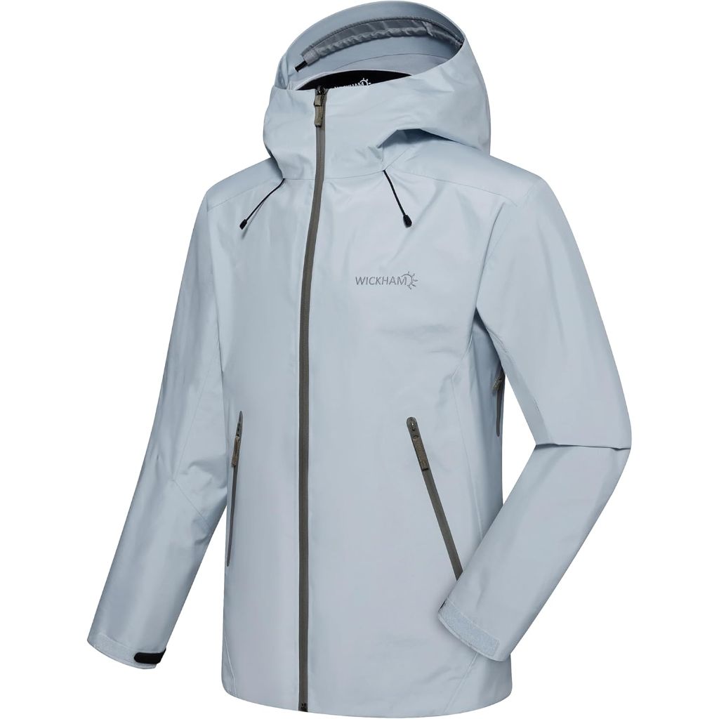 WICKHAM Men's High-performance Rain Jacket, Medium, Light Blue